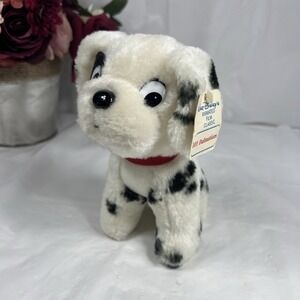 Vtg Walt Disney 101 Dalmations Patch Puppy Dog‎ Sitting Plush 7" Canasa Trading